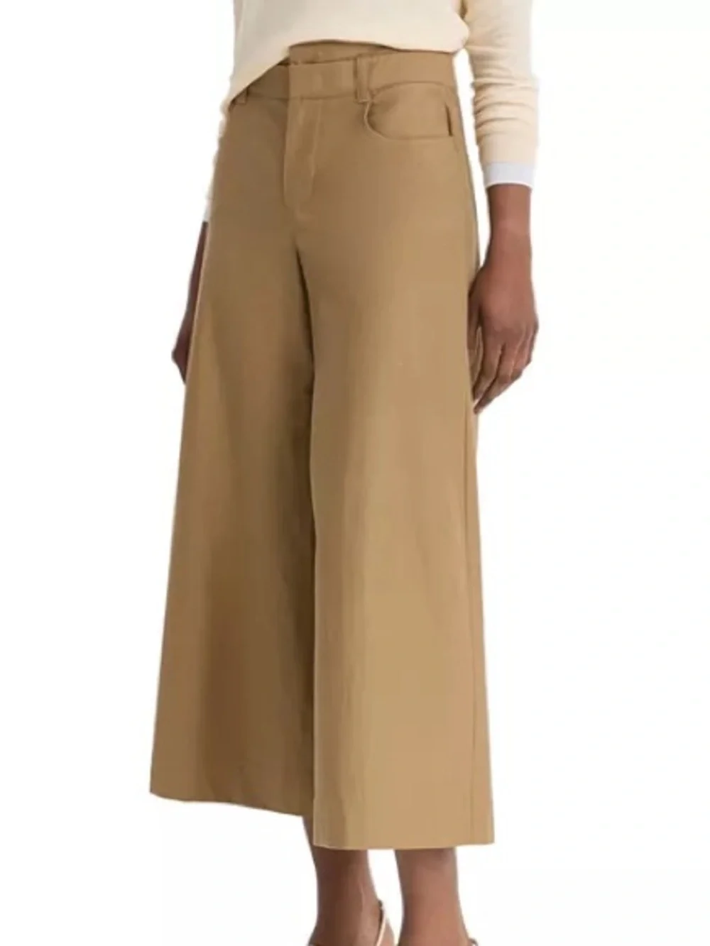 NWT - Vince Double Waistband Wide Leg Culottes Tan Size 4